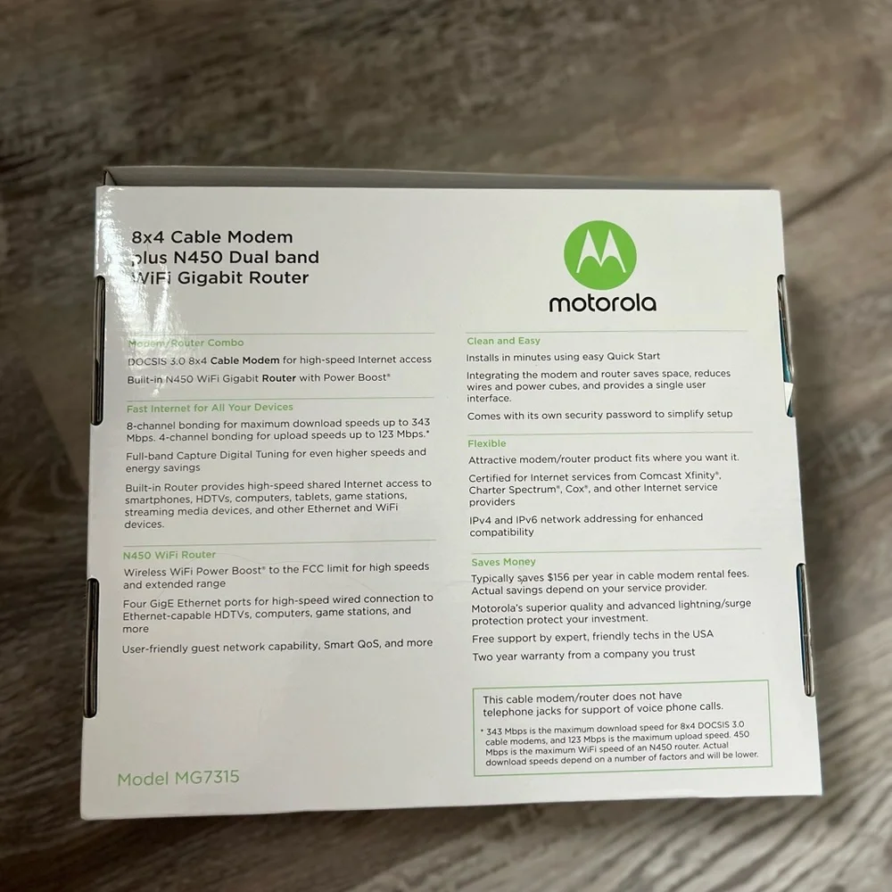 Motorola Cable Modem Plus Wifi Router - Picture 2 of 3